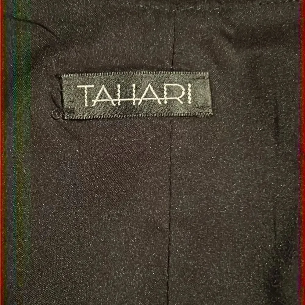 Tahari Black Lined Sleeveless Strap Blouse Top sz 12